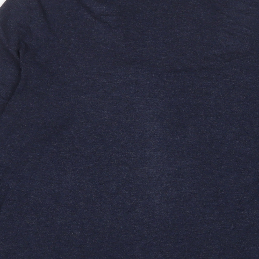 Doris Streich. Womens Blue Viscose Tunic T-Shirt Size 12 Crew Neck - Zips