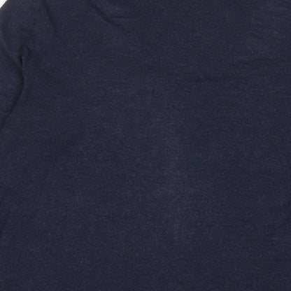 Doris Streich. Womens Blue Viscose Tunic T-Shirt Size 12 Crew Neck - Zips