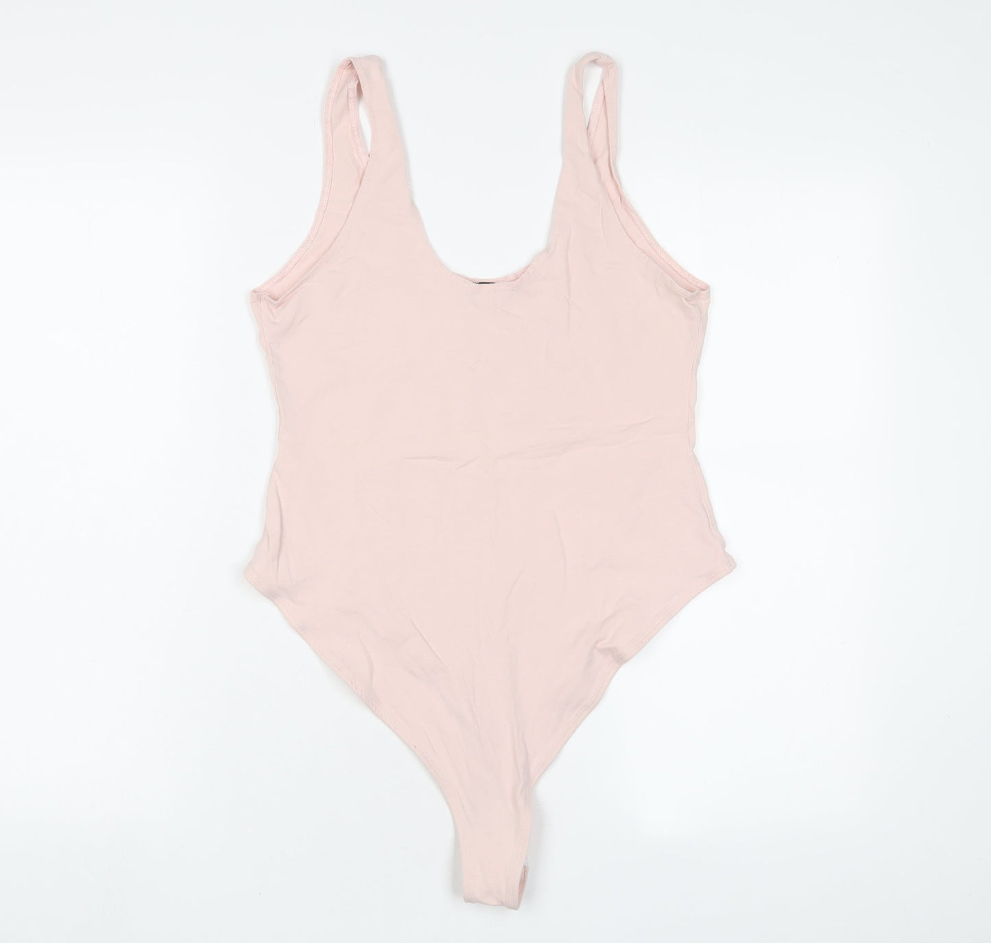 Miss Selfridge Womens Pink Cotton Bodysuit One-Piece Size 16 Snap