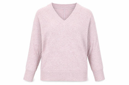 NEXT Womens Pink V-Neck Polyester Pullover Jumper Size S