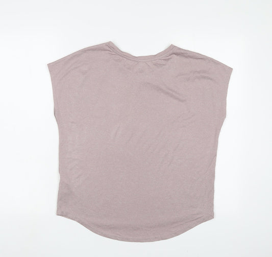 H&M Womens Pink Polyester Basic T-Shirt Size S Crew Neck Pullover