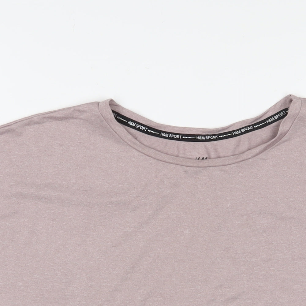 H&M Womens Pink Polyester Basic T-Shirt Size S Crew Neck Pullover