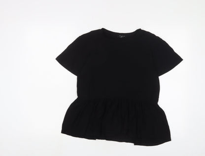Womens UK Size 10 New Look Black Basic T-Shirt
