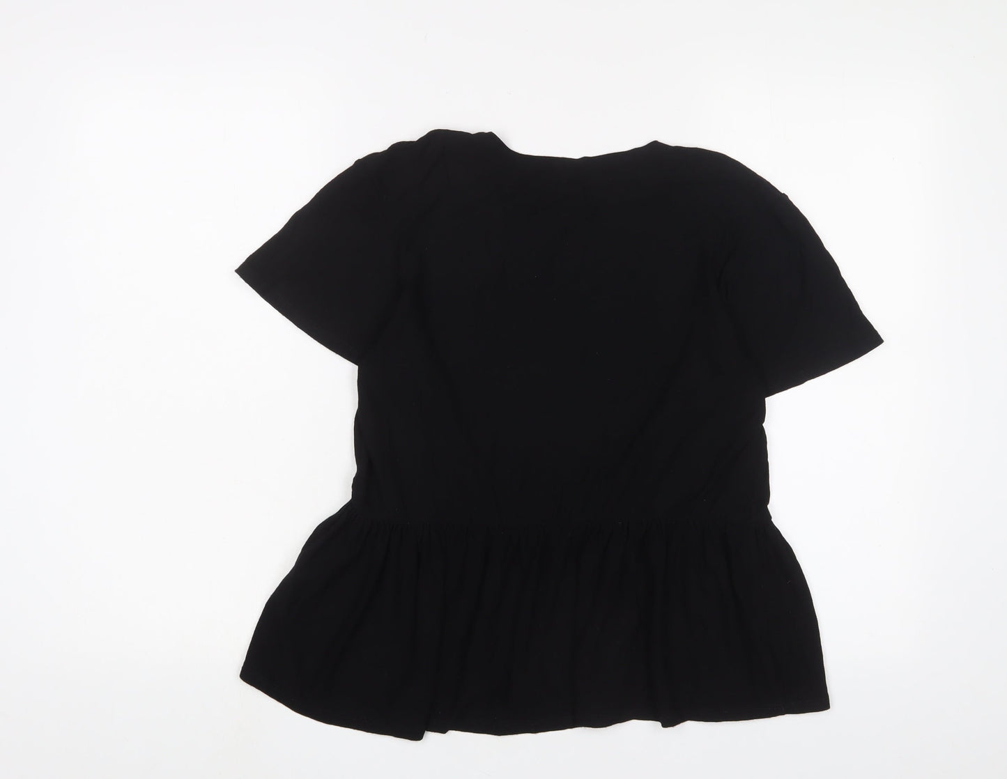 Womens UK Size 10 New Look Black Basic T-Shirt