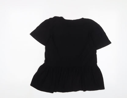 Womens UK Size 10 New Look Black Basic T-Shirt