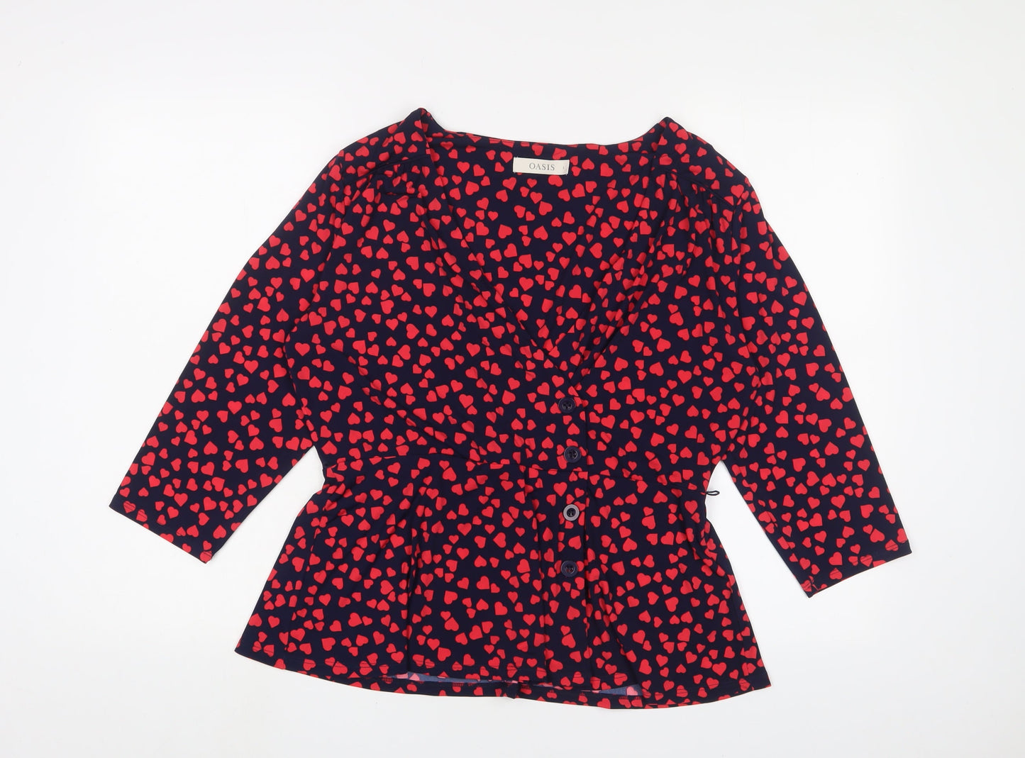 Womens UK Size L Oasis Blue Basic Button-Up