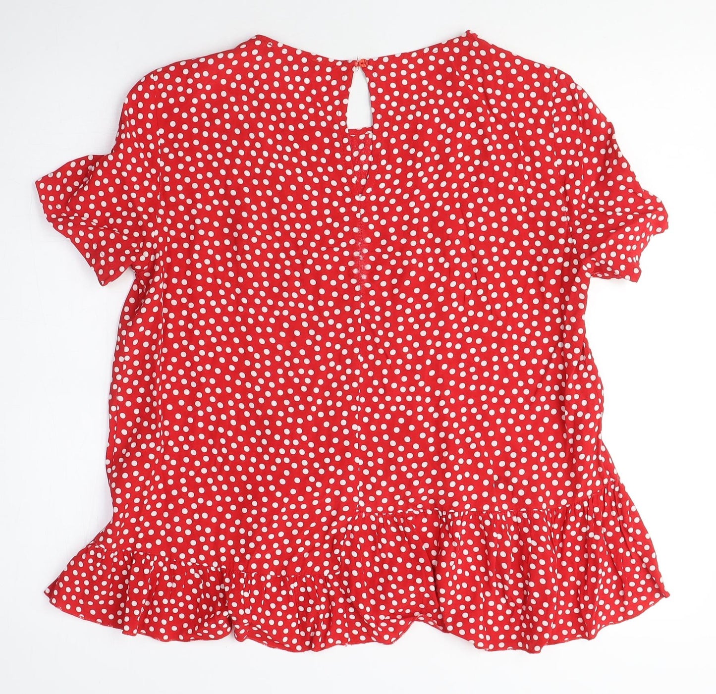 Womens UK Size M Mango Red Tunic Blouse