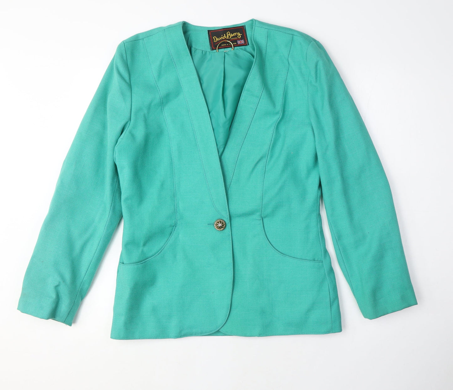 David Barry Women's Green Blazer, M, Business-Casual Style