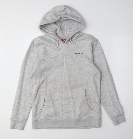 Womens UK Size M LA Gear Grey Pullover Hoodie