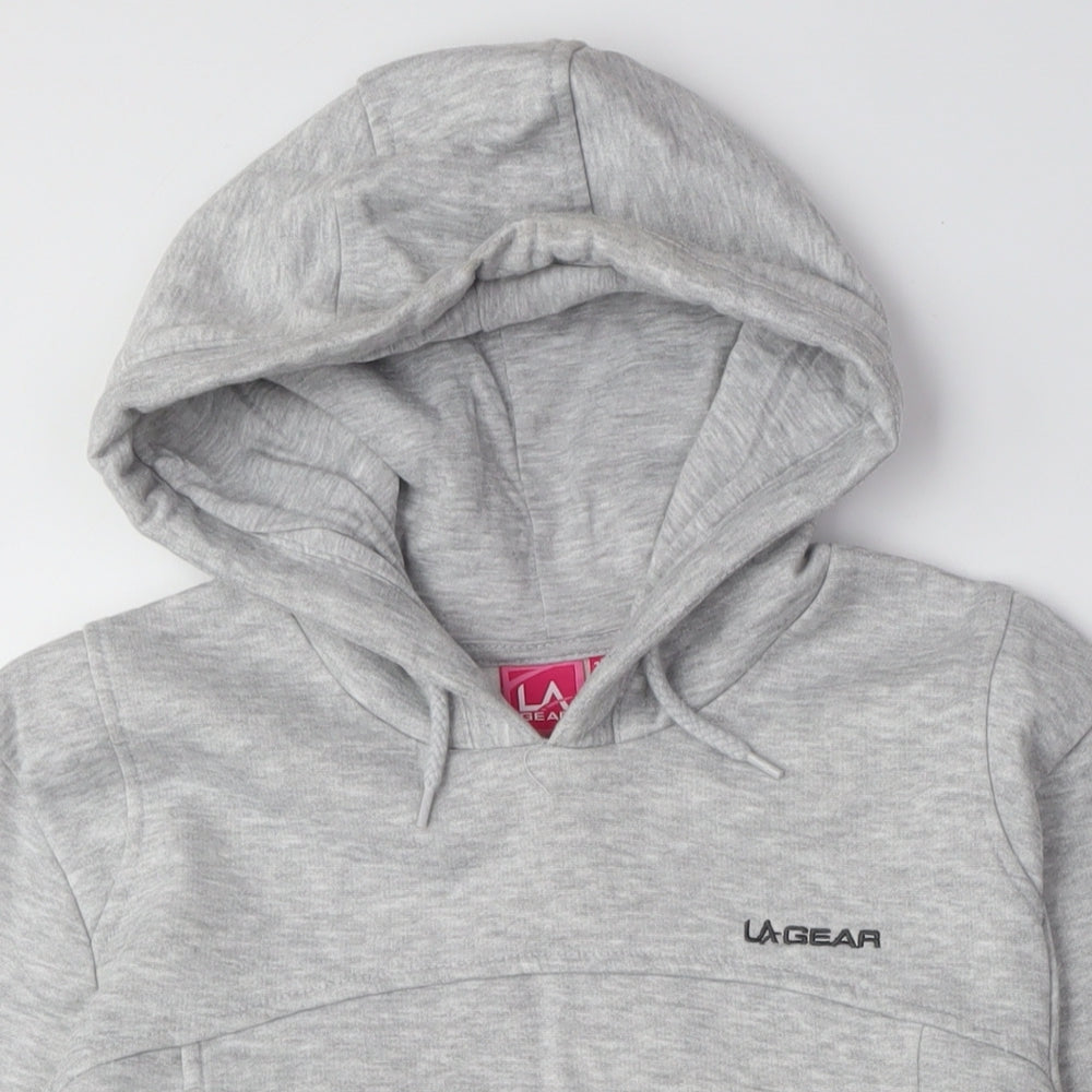 Womens UK Size M LA Gear Grey Pullover Hoodie