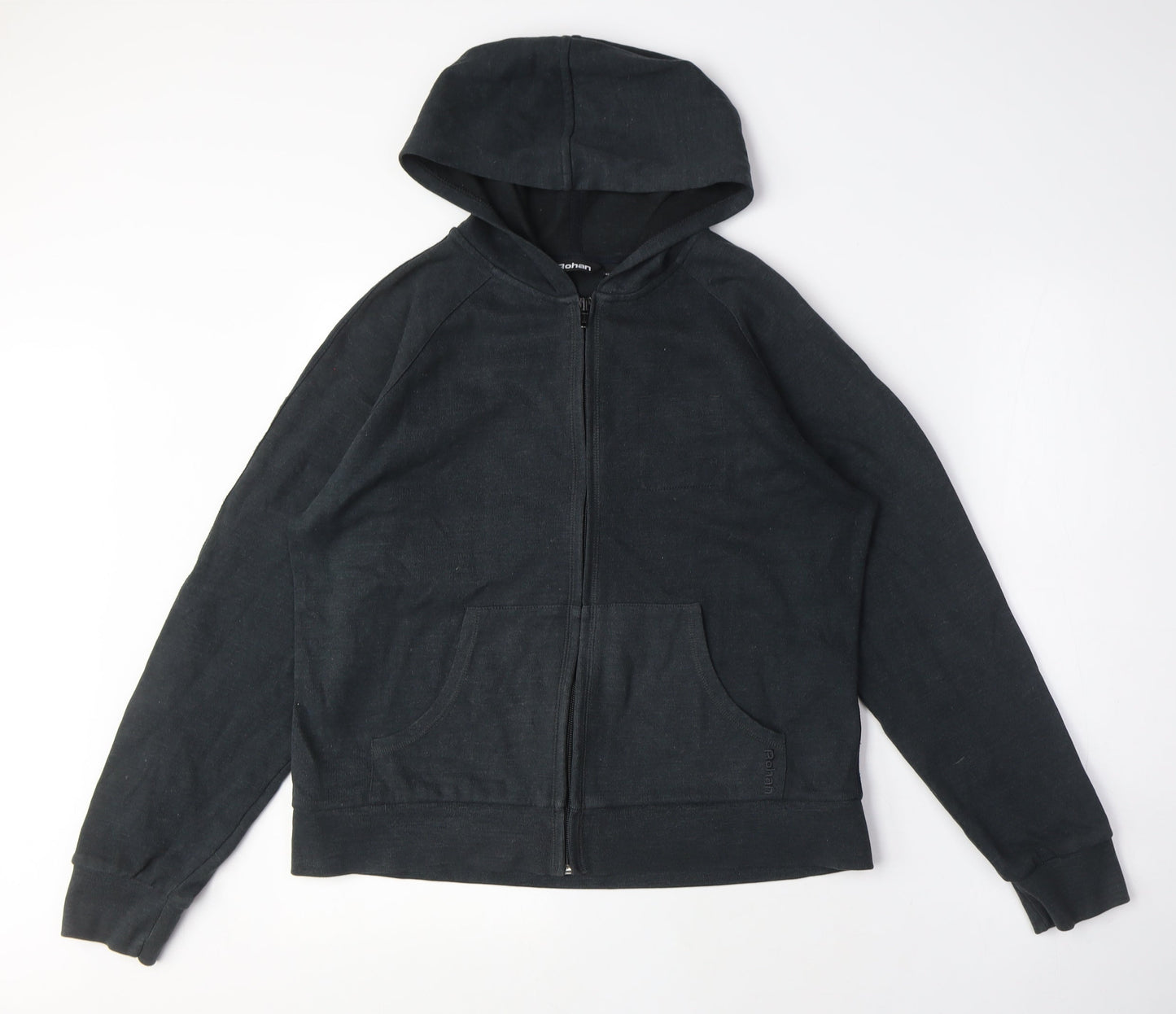 Tohian Black Full Zip Hoodie, Medium, Unisex Casual