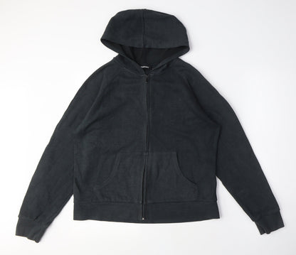 Tohian Black Full Zip Hoodie, Medium, Unisex Casual