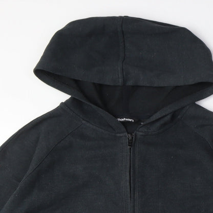 Tohian Black Full Zip Hoodie, Medium, Unisex Casual