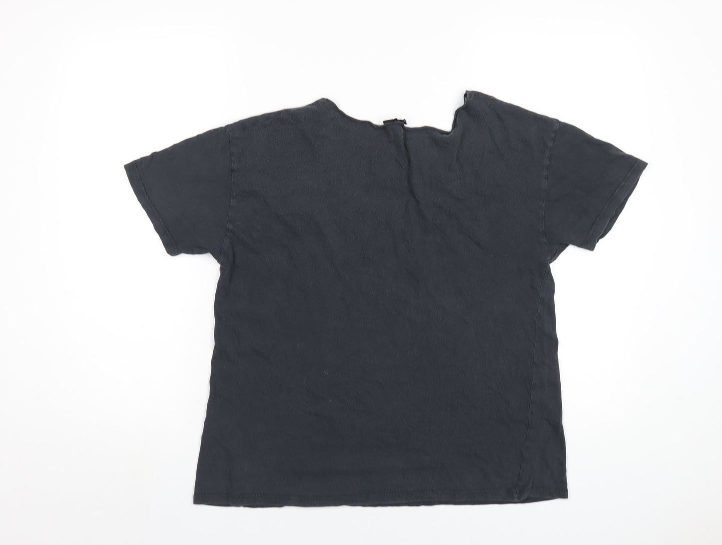 Womens UK Size 6 Topshop Grey Basic T-Shirt