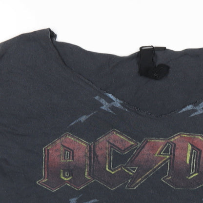 Womens UK Size 6 Topshop Grey Basic T-Shirt