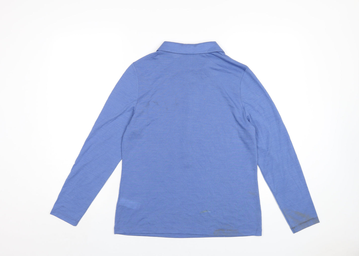 Autograph Womens Blue Wool Basic Polo Size 14 Collared