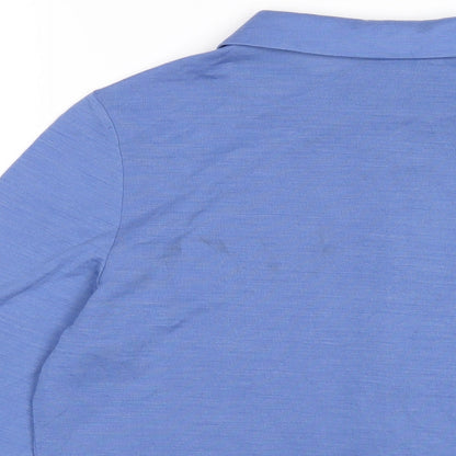 Autograph Womens Blue Wool Basic Polo Size 14 Collared