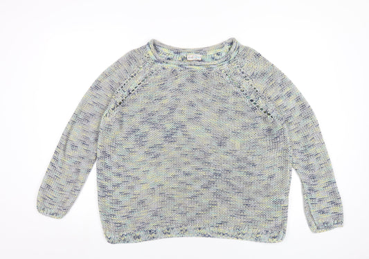 Womens UK Size 16 Indigo Multicoloured Pullover Jumper