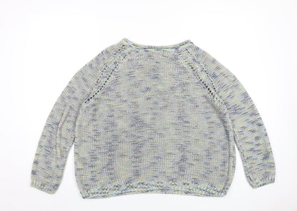 Womens UK Size 16 Indigo Multicoloured Pullover Jumper