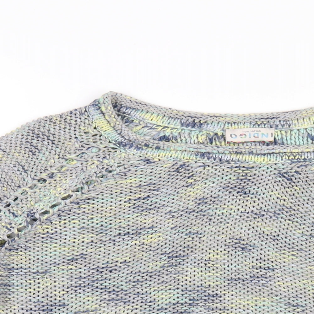 Womens UK Size 16 Indigo Multicoloured Pullover Jumper