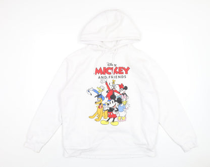 Womens UK Size 12 Disney White Pullover Hoodie