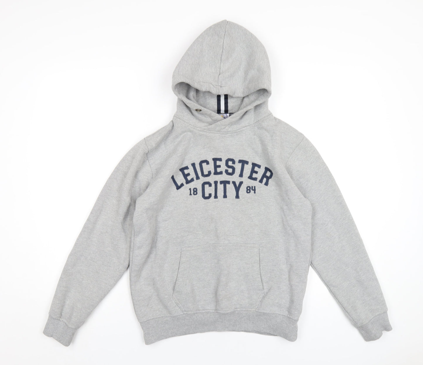 Leicester City F.C Boys Grey Cotton Pullover Hoodie Size 13-14 Years Pullover - Leicester City