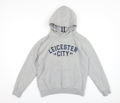 Leicester City F.C Boys Grey Cotton Pullover Hoodie Size 13-14 Years Pullover - Leicester City