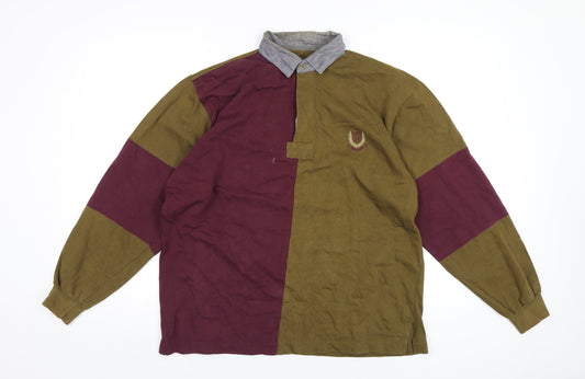 C.F.Hathaway Mens Green Cotton Polo Size M Collared Button