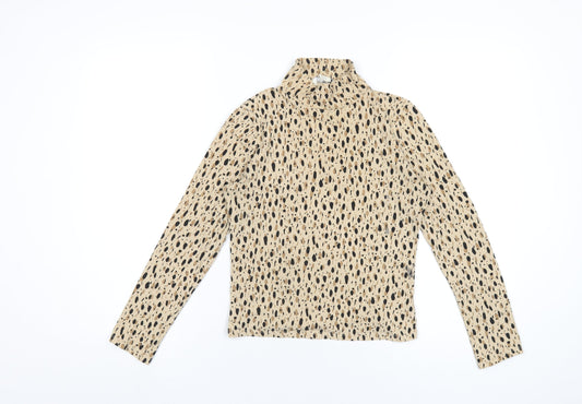 Womens UK Size S Monki Beige Basic T-Shirt
