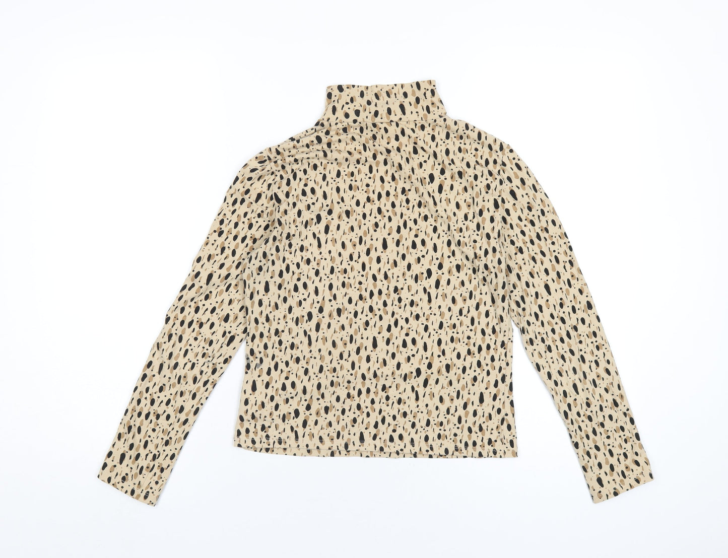 Womens UK Size S Monki Beige Basic T-Shirt