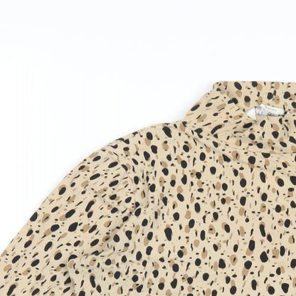Womens UK Size S Monki Beige Basic T-Shirt