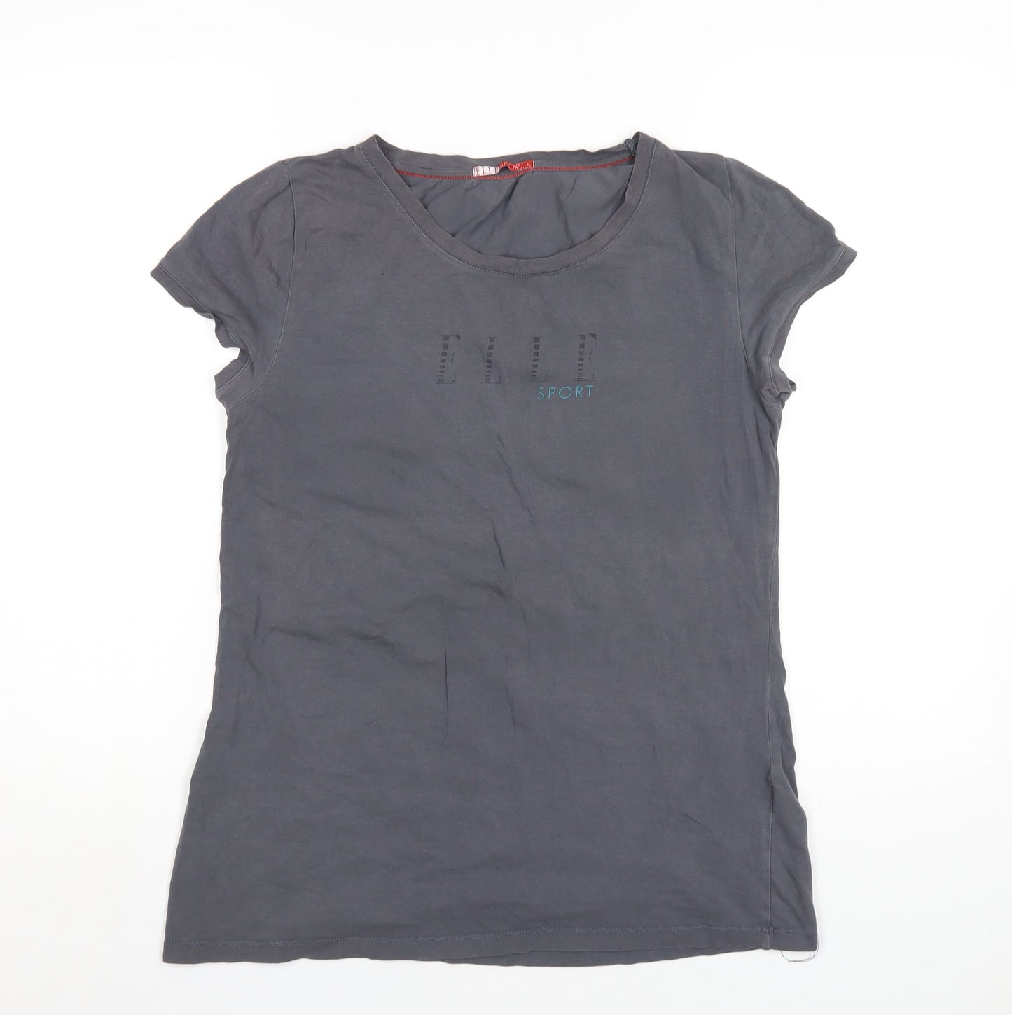 Womens UK Size XL Elle Sport Grey Basic T-Shirt