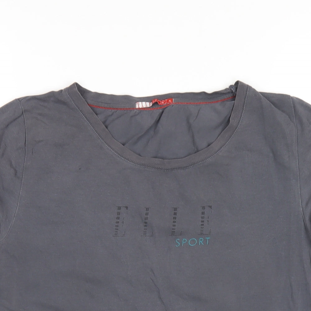 Womens UK Size XL Elle Sport Grey Basic T-Shirt