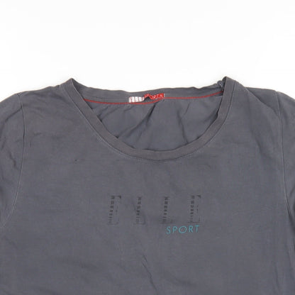 Womens UK Size XL Elle Sport Grey Basic T-Shirt
