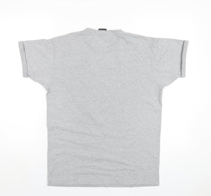 Blakely Clothing Mens Grey Cotton T-Shirt Size S Round Neck