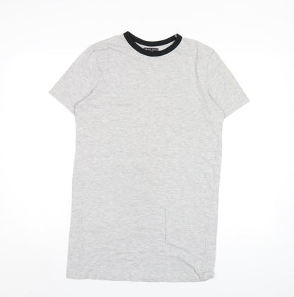 Brave Soul Womens Grey Cotton T-Shirt Dress Size XS Round Neck Pullover