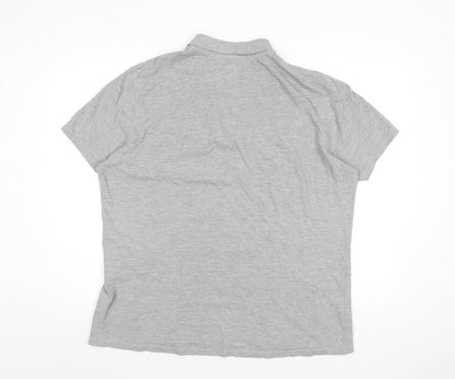 Umbro Mens Grey Cotton Polo Size XL Collared Button
