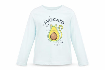 Front view of Gap girls’ blue cotton basic t-shirt, size 8-9, years round neck pullover - avocato