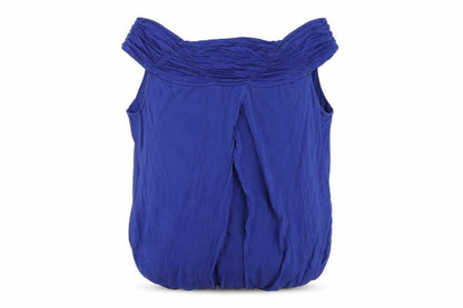 Phase Eight Womens Blue Viscose Basic Blouse Size M Boat Neck