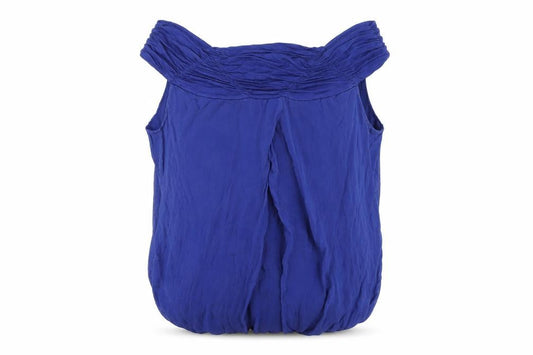 Phase Eight Womens Blue Viscose Basic Blouse Size M Boat Neck