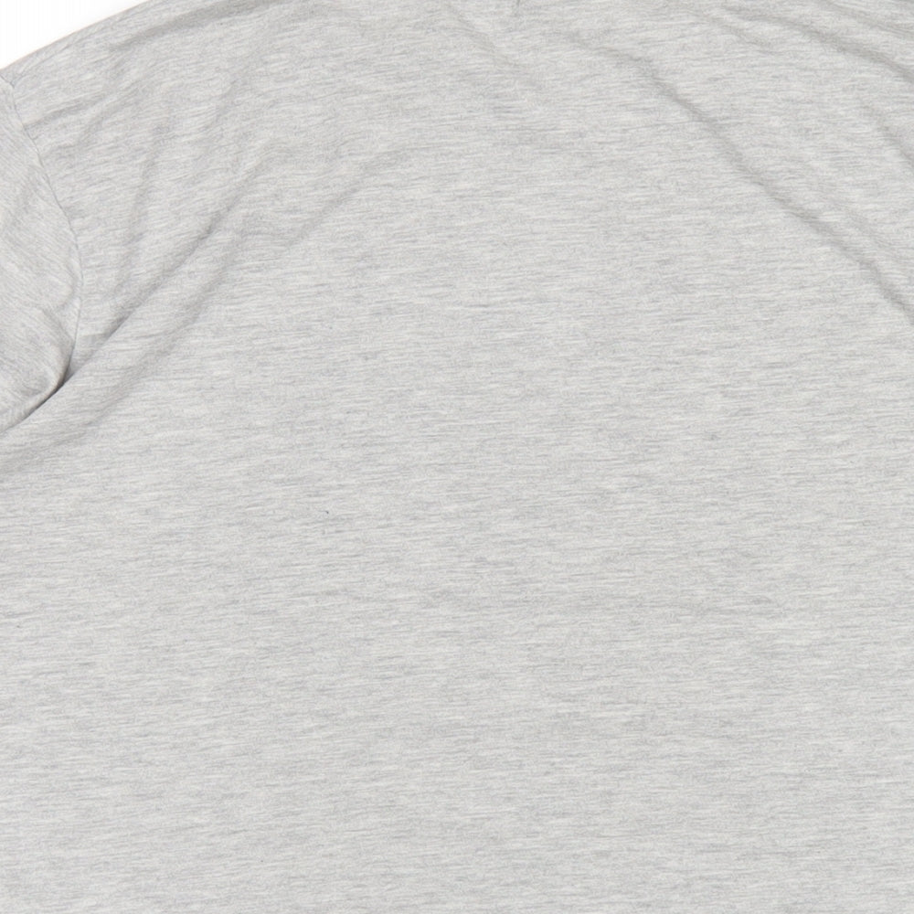 Disney Mens Grey Polyester Polo Size L Collared Pullover - Daffy Duck