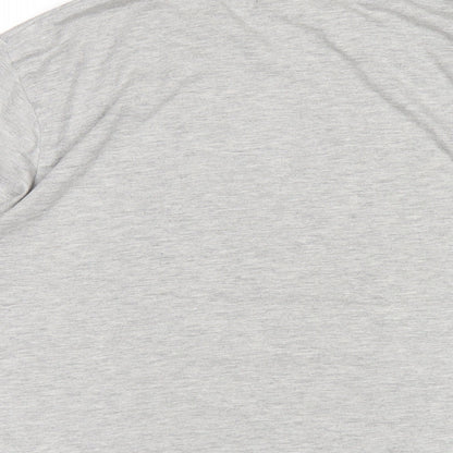 Disney Mens Grey Polyester Polo Size L Collared Pullover - Daffy Duck