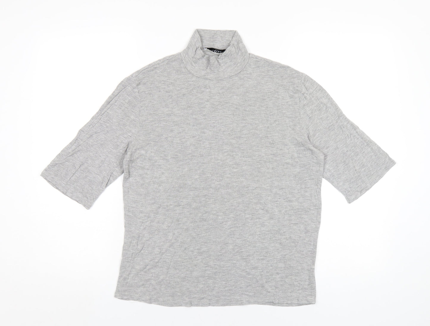 Womens UK Size M Mango Grey Basic T-Shirt