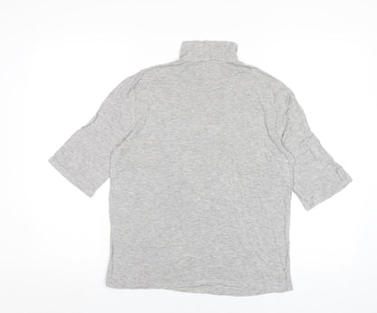 Womens UK Size M Mango Grey Basic T-Shirt