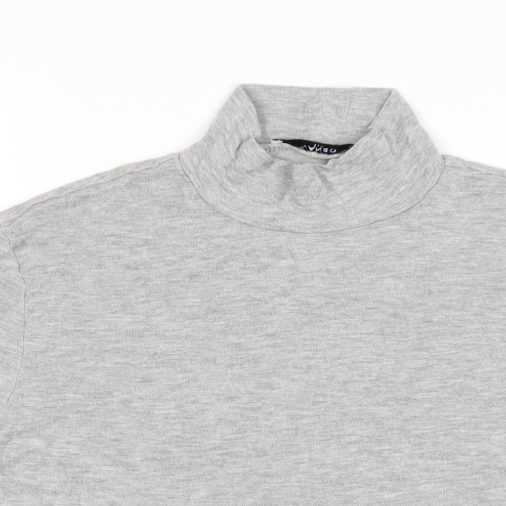 Womens UK Size M Mango Grey Basic T-Shirt