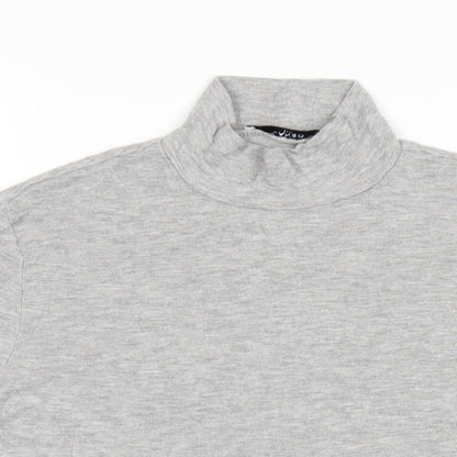 Womens UK Size M Mango Grey Basic T-Shirt