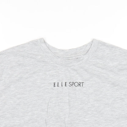 Elle Sport Womens Grey Polyester Basic T-Shirt Size XS Round Neck