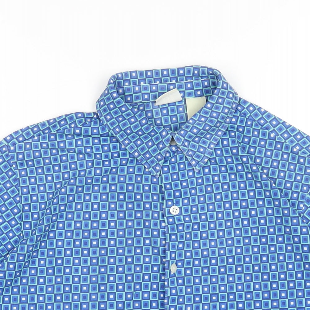 Womens UK Size S Gap Blue Basic Button-Up