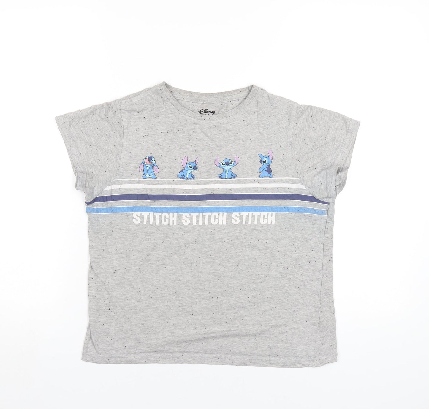 Womens UK Size 6 Disney Grey Basic T-Shirt
