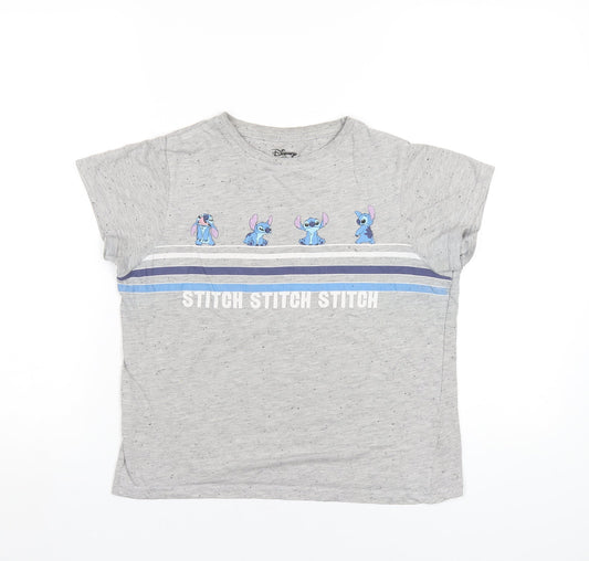 Womens UK Size 6 Disney Grey Basic T-Shirt